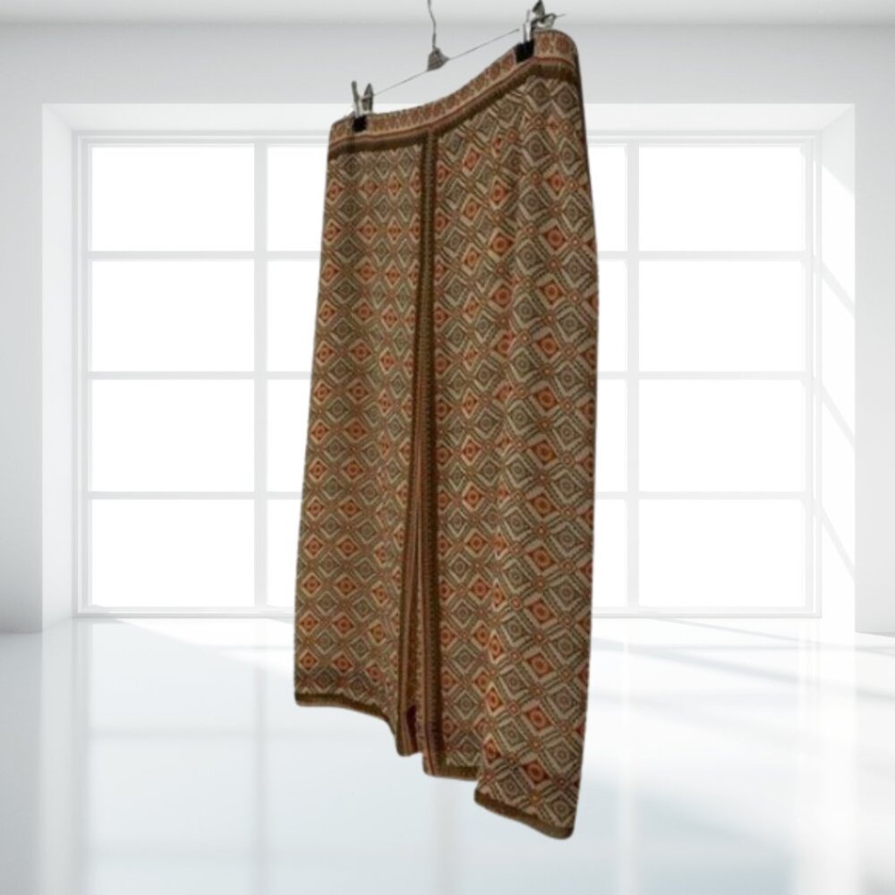 Intriguing Threads Vintage Inspired Geometric Pleated Midi Skirt Size 6 - Picture 5 of 12